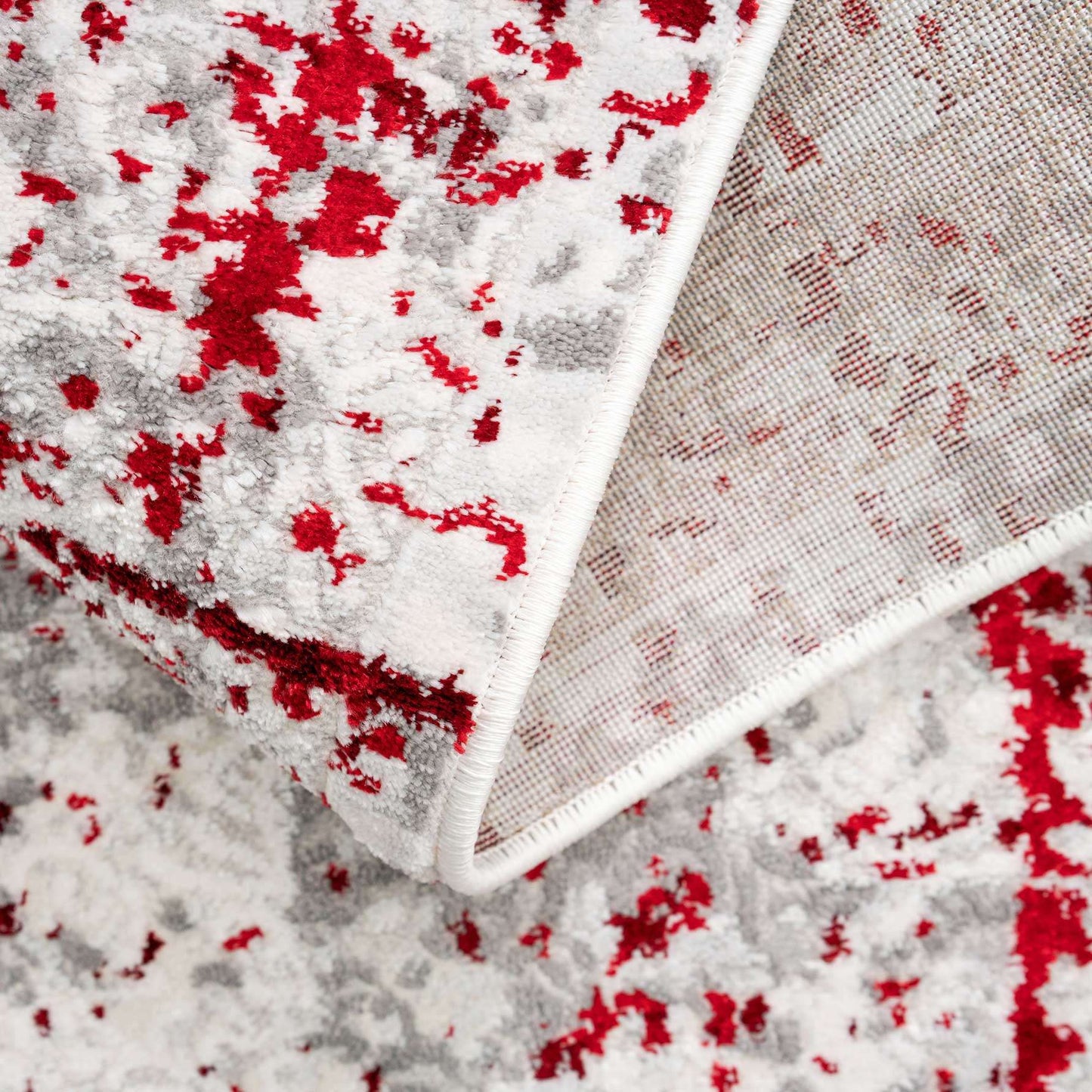 Modern Red Abstract Distressed Rugs