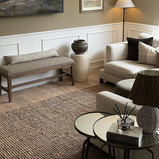 Rustic Jute Sisal Brown Natural Area Rugs - Boucle