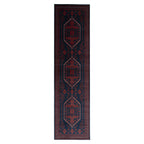 Washable Red Navy Persian Style Runner - Asha