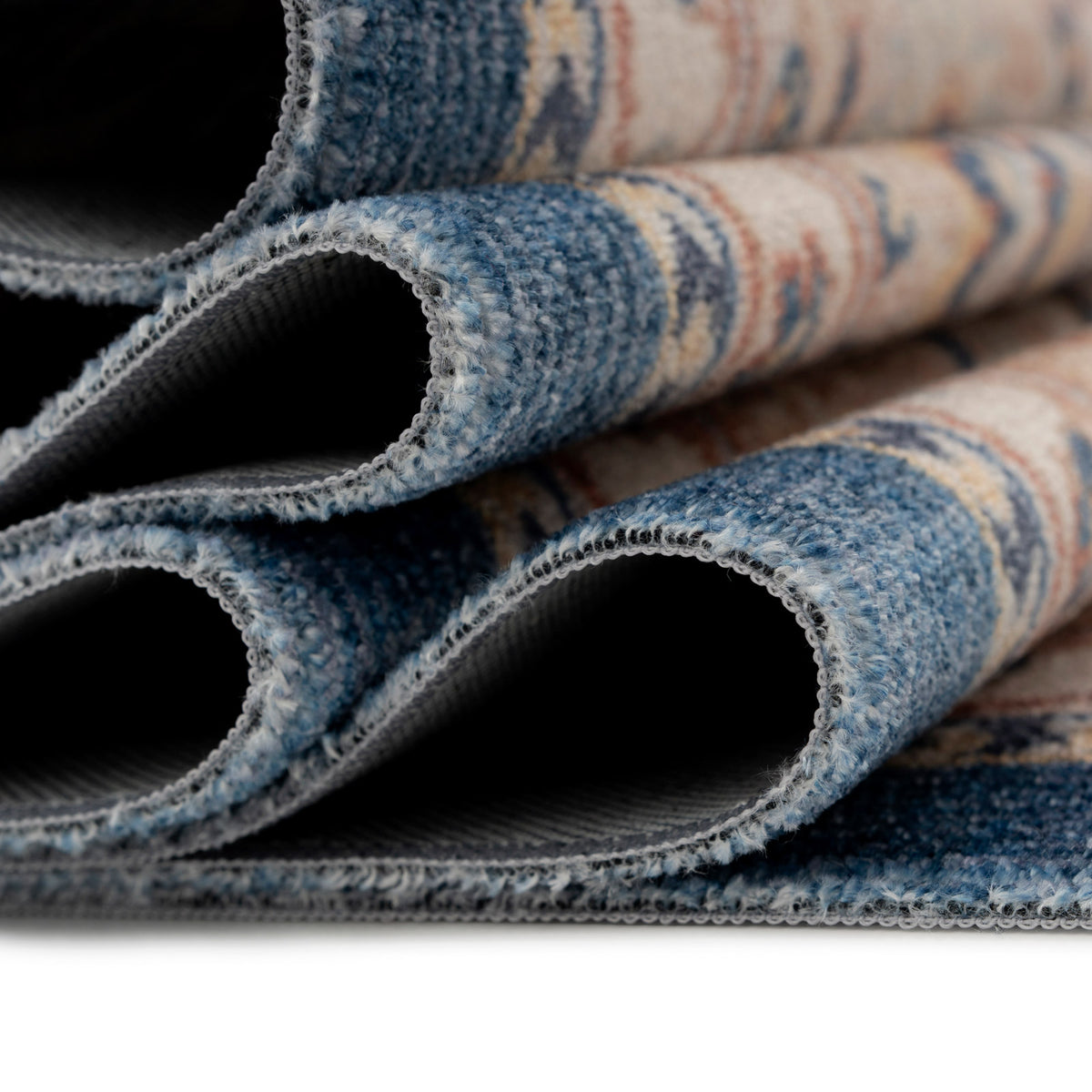 Washable Blue Persian Style Mat - Leela