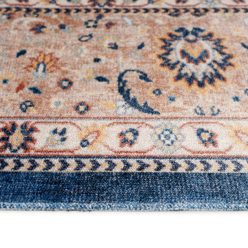 Washable Blue Persian Style Runner - Leela