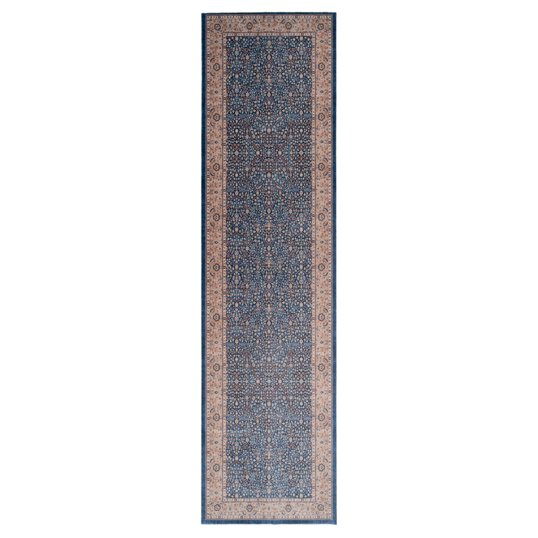 Washable Blue Persian Style Runner - Leela