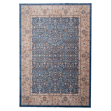 Washable Blue Persian Style Rug - Leela