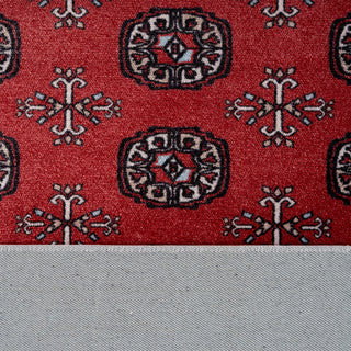 Washable Bokara Red Persian Style Runner - Mira