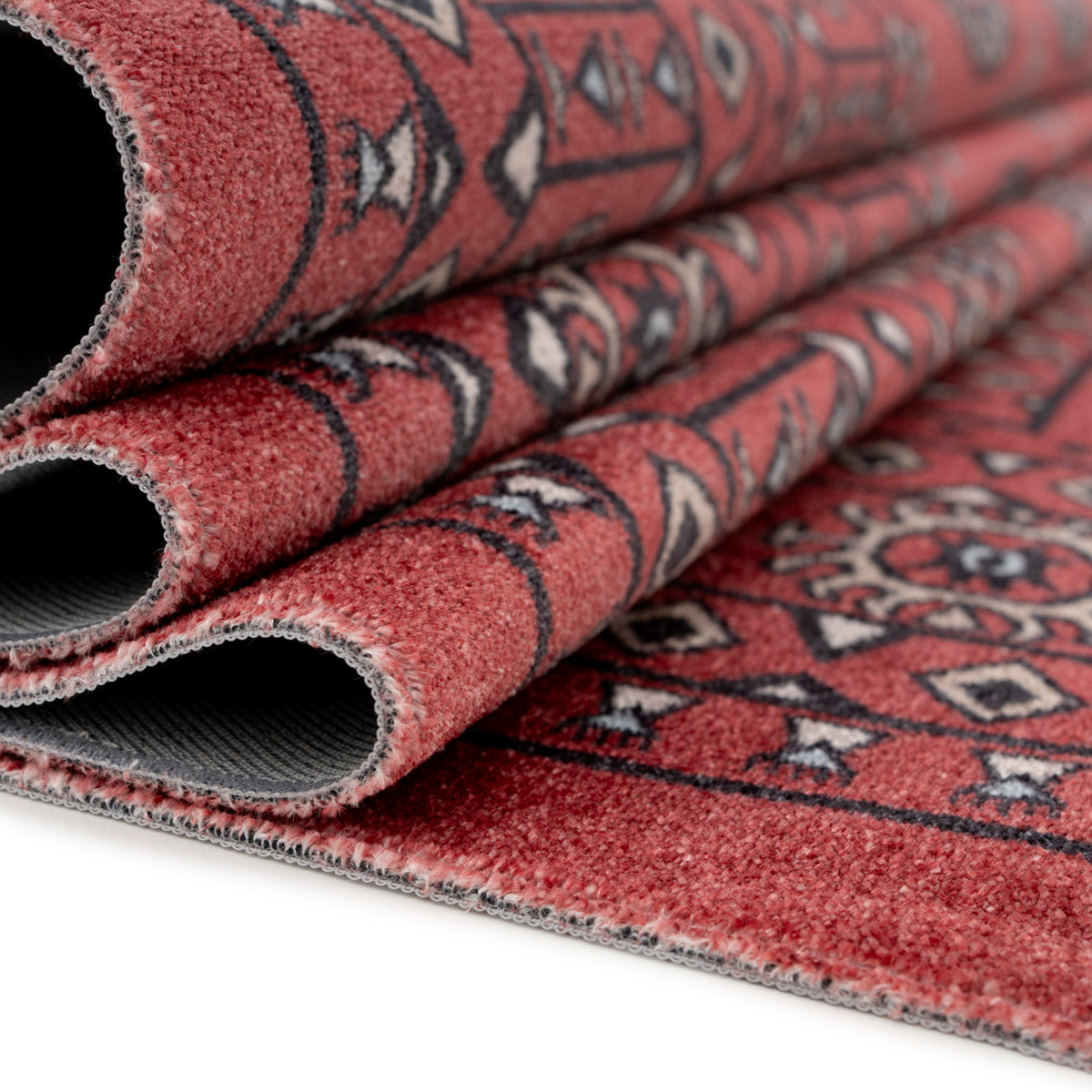 Washable Bokara Red Persian Style Rug - Mira