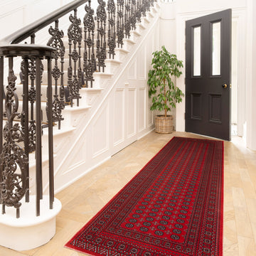 Washable Bokara Red Persian Style Runner - Mira