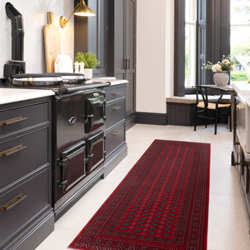 Washable Bokara Red Persian Style Runner - Mira
