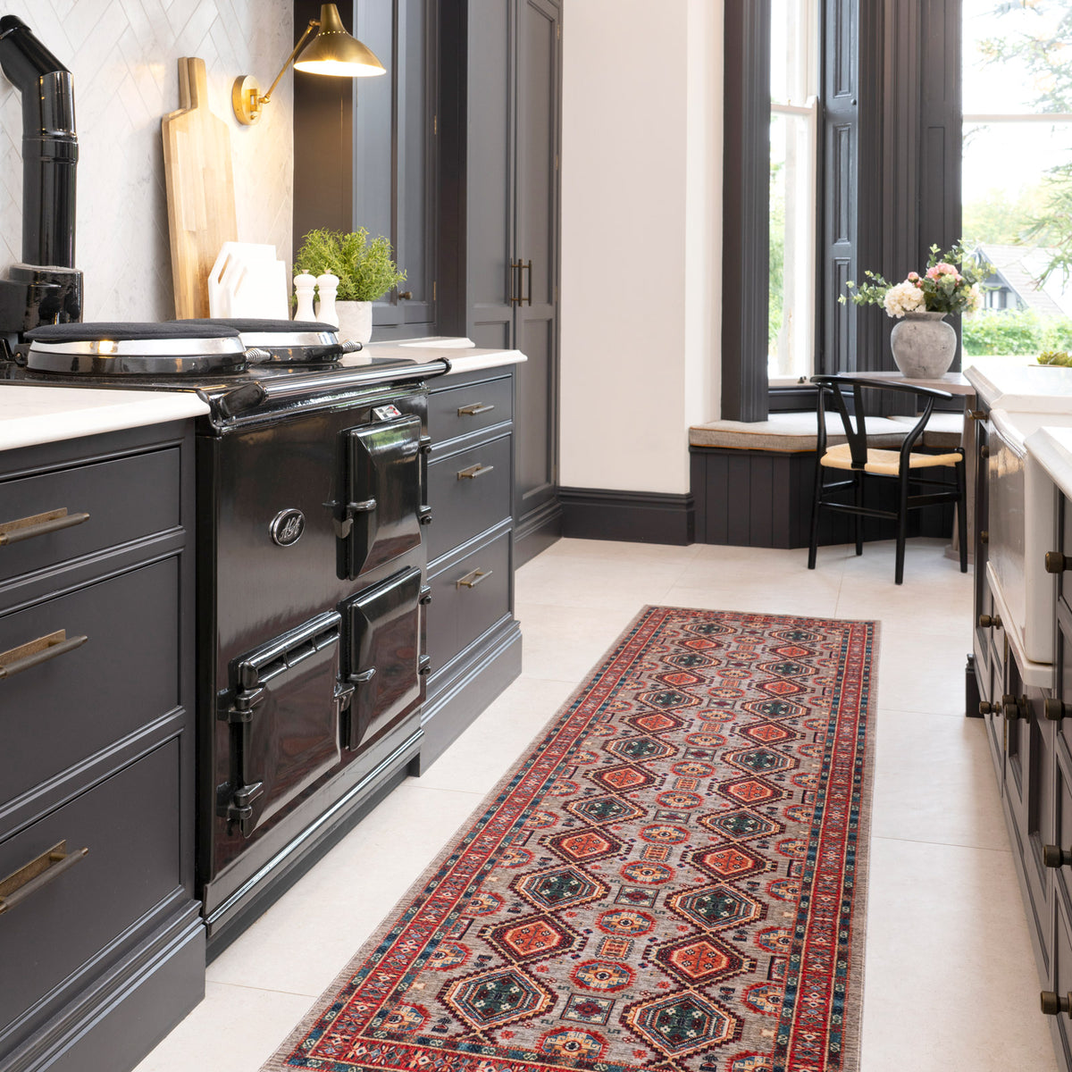 Washable Multicolour Persian Style Runner Rug - Rani