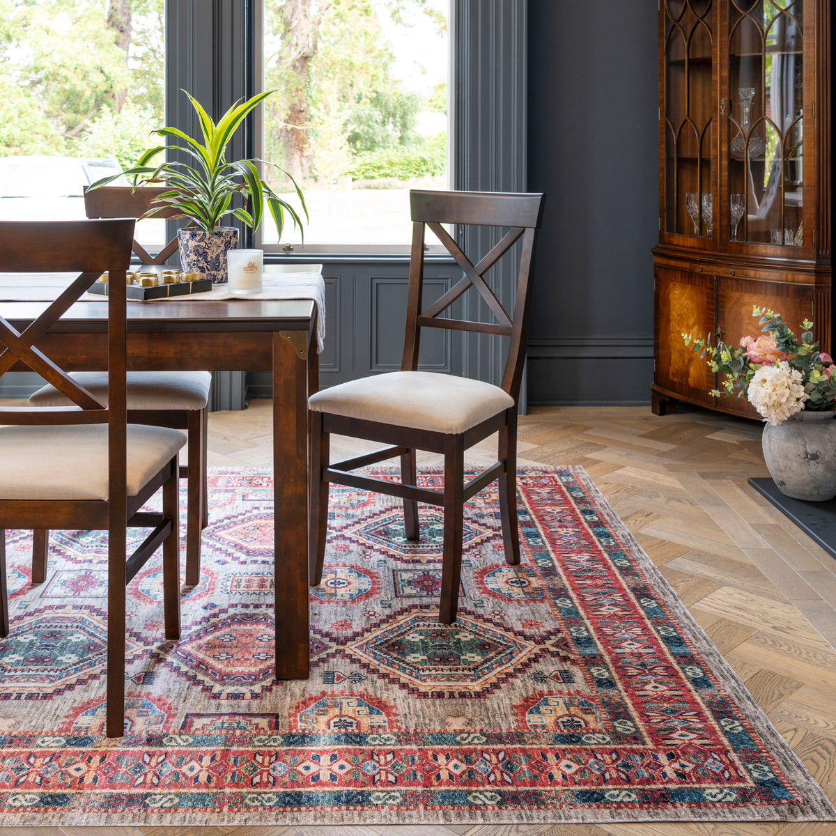 Rani Rug Washable Multicolour Persian Style Rug - Rani | Living Room Rugs ...