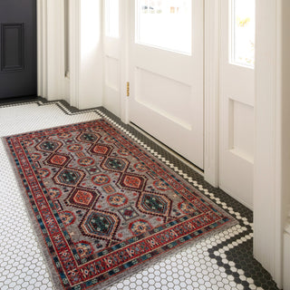 Washable Multicolour Persian Style Mat - Rani