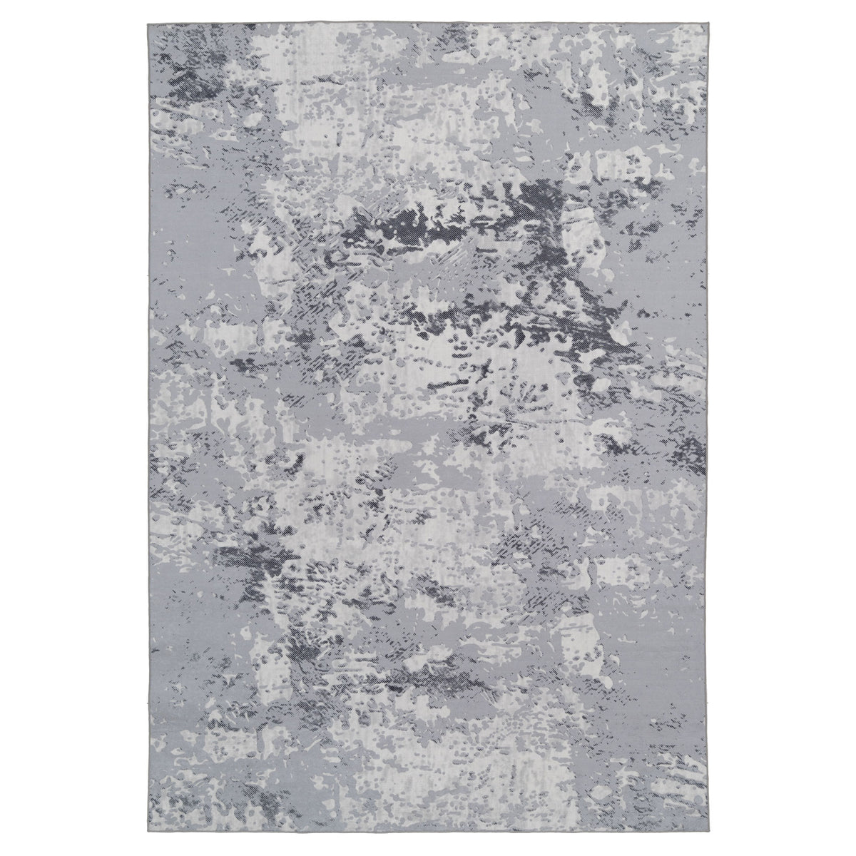 Washable Grey Tone Distressed Area Rug - Thea
