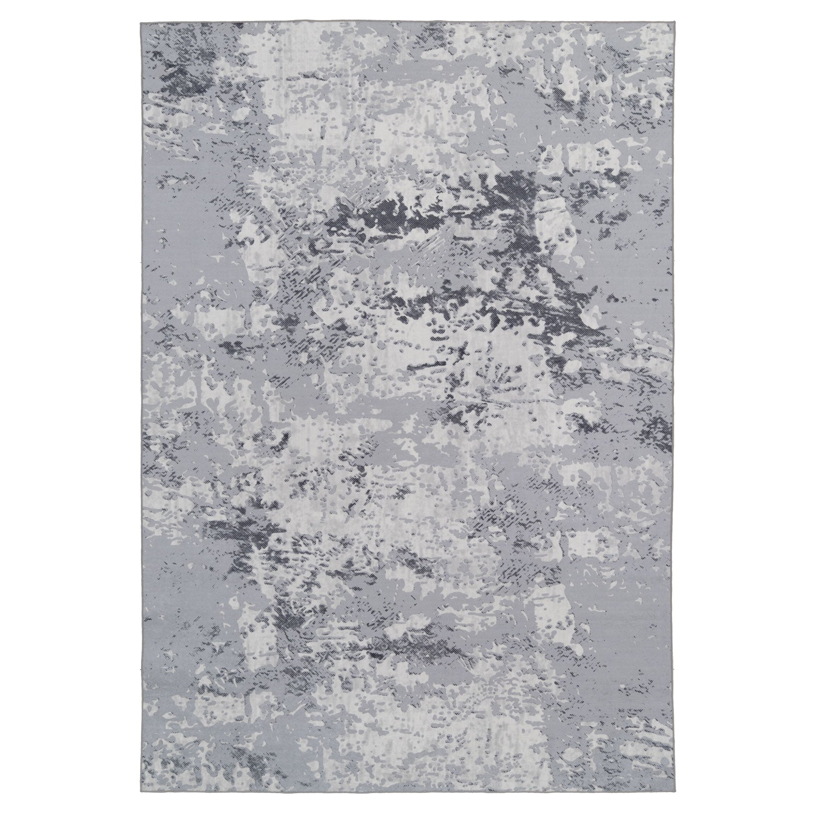 Washable Grey Tone Distressed Area Rug - Thea