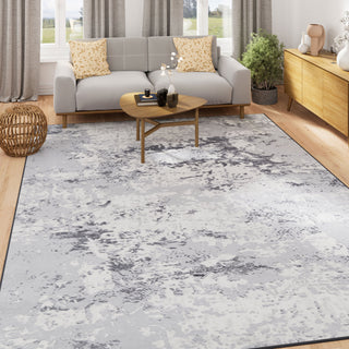 Washable Grey Tone Distressed Area Rug - Thea
