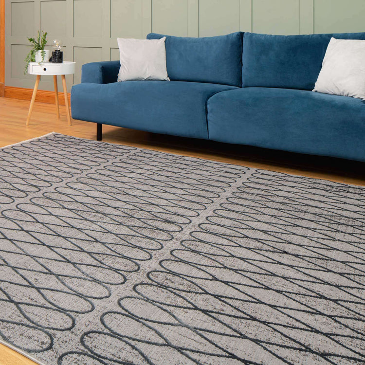 Luxury Modern Mottled Grey Rug