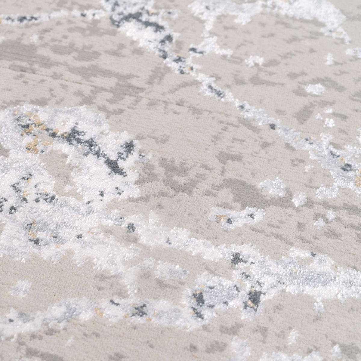 Modern Silver Abstract Living Room Rug