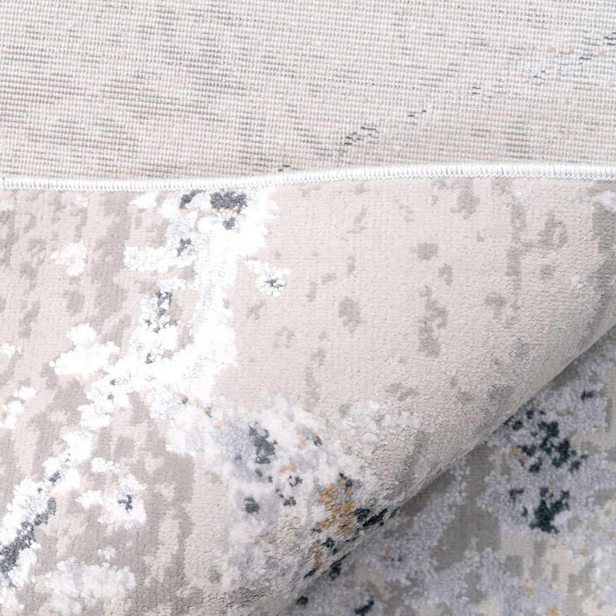 Modern Silver Abstract Living Room Rug