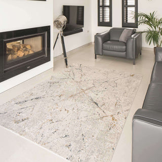 Modern Silver Abstract Living Room Rug