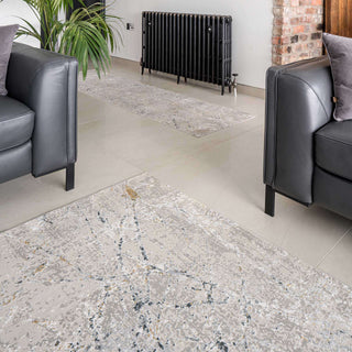 Modern Silver Abstract Living Room Rug