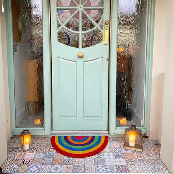 Rainbow Half Moon Coir Entrance Doormat