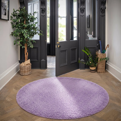 Violet Round Circle Shaggy Rug