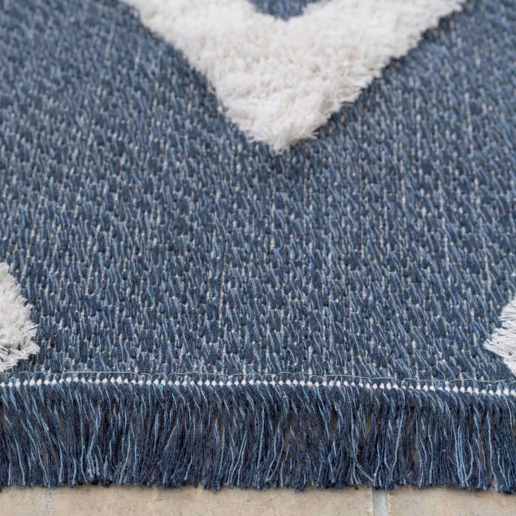 Tufted Tribal Blue Sustainable Rug