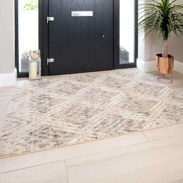 Natural Toned Diamond Living Room Rug