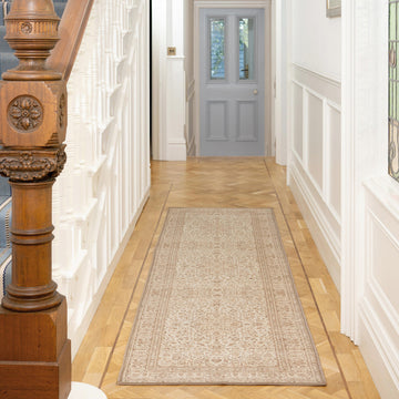 Soft Washable Cream Vintage Runner - Adeline