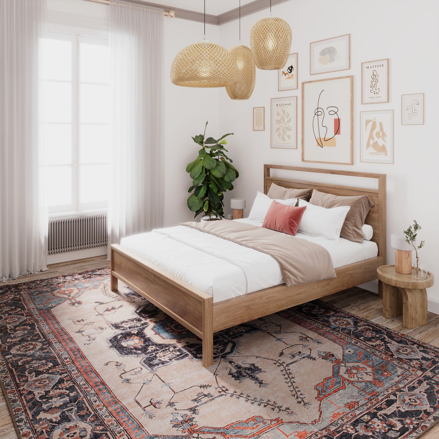 Soft Washable Blue Heritage Rug - Hazel