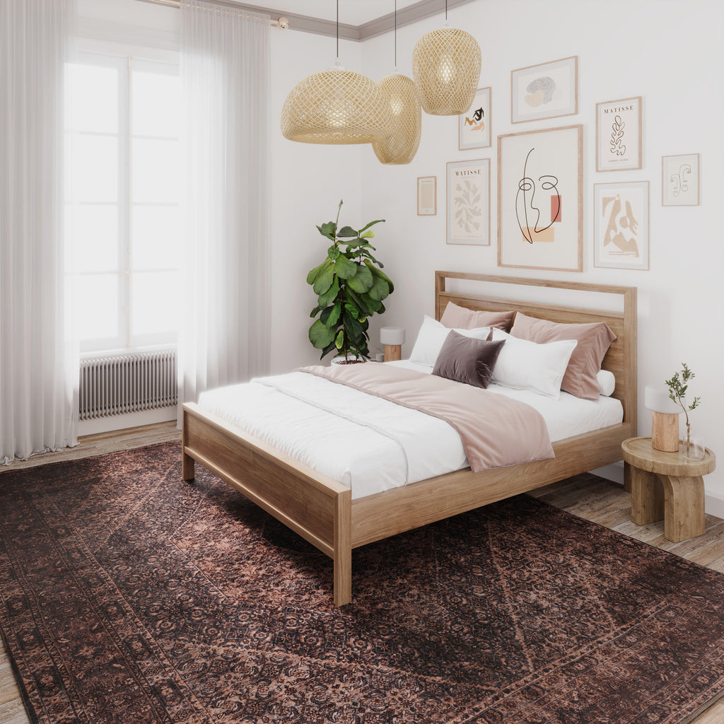 Rebrwon Traditional Rug Soft Washable Brown Traditional Rug - Mabel | Living Room Rugs | Kukoon ...