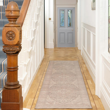 Soft Washable Vintage Beige Runner - Mariana