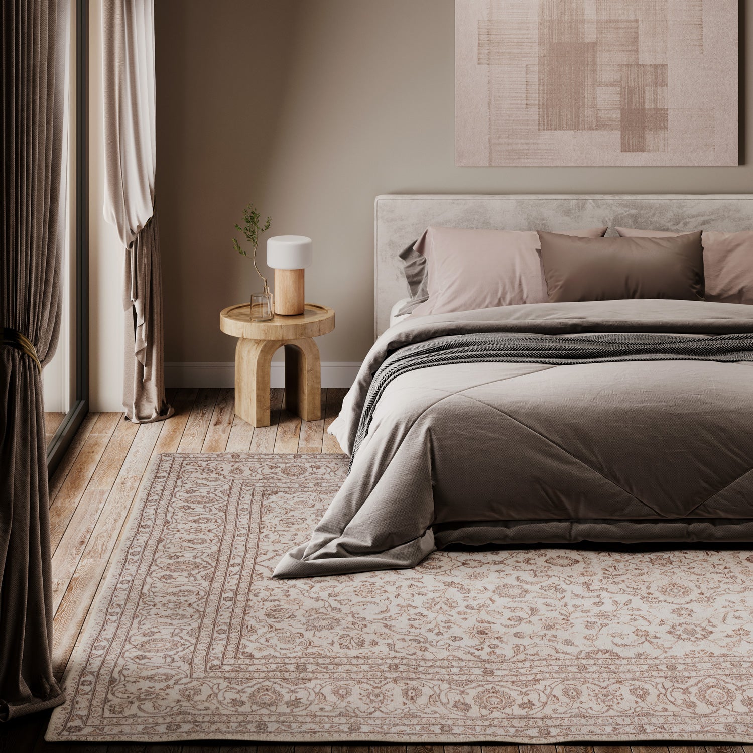 Soft Washable Cream Vintage Rug - Adeline