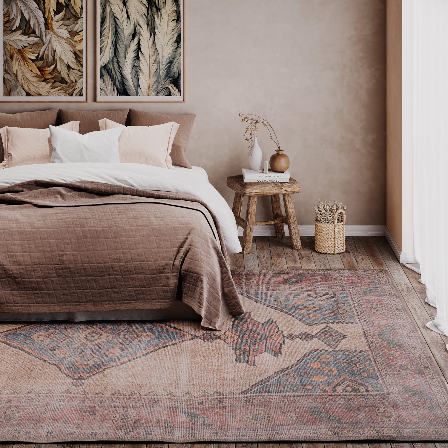 Soft Washable Multicolour Moroccan Rug - Coralie