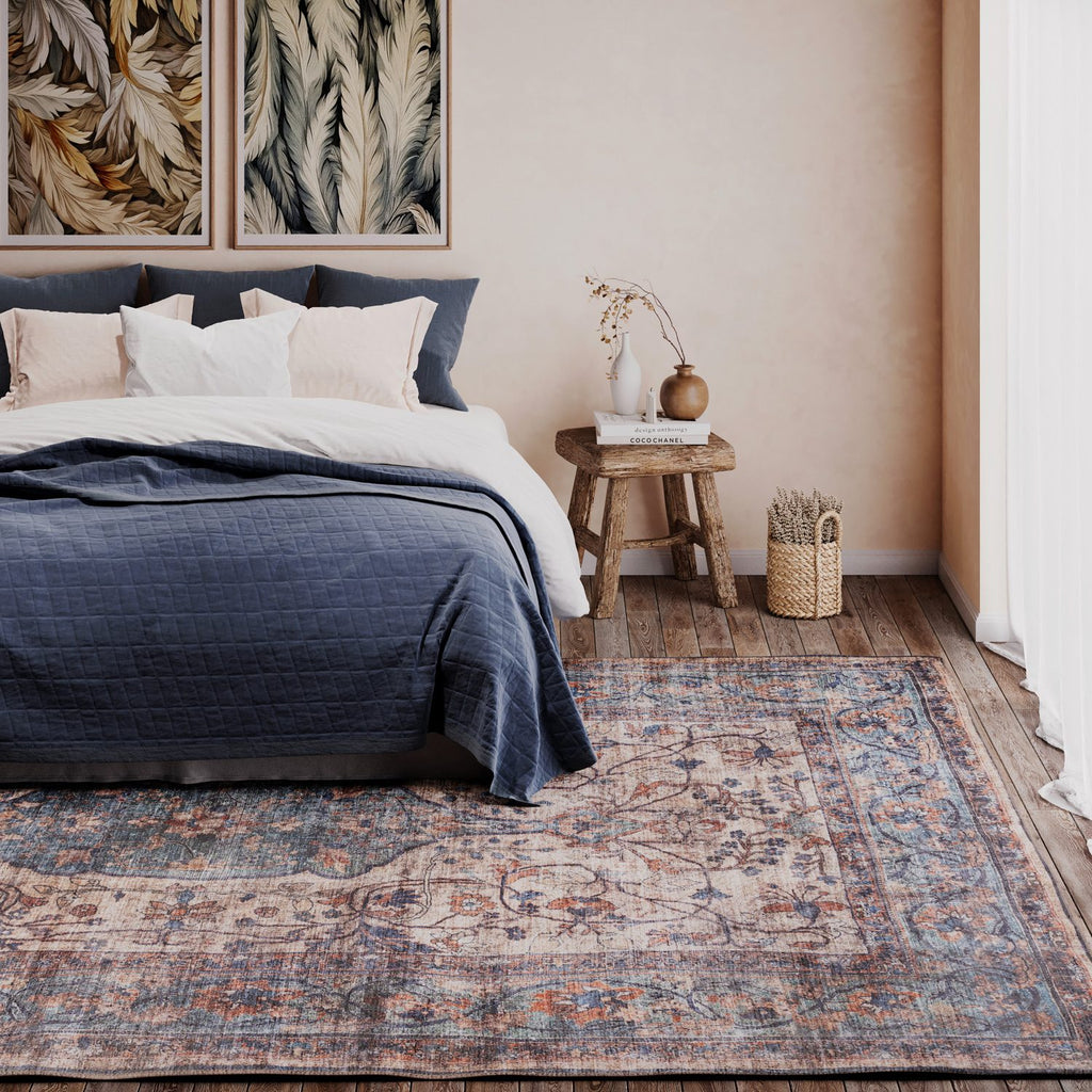 Soft Washable Blue Regency Rug - Dorothea | Living Room | Kukoon Rugs ...
