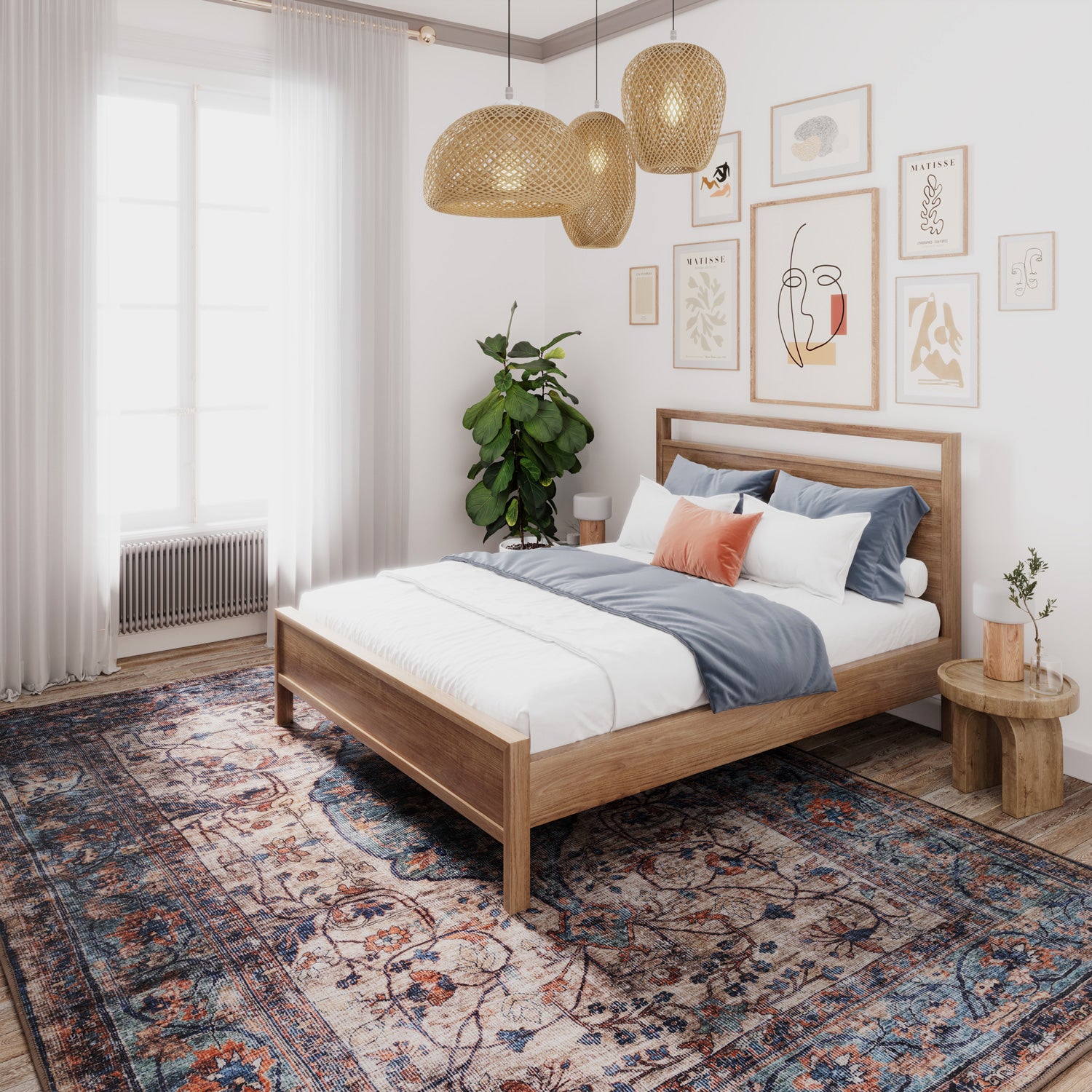 Soft Washable Blue Regency Rug - Dorothea