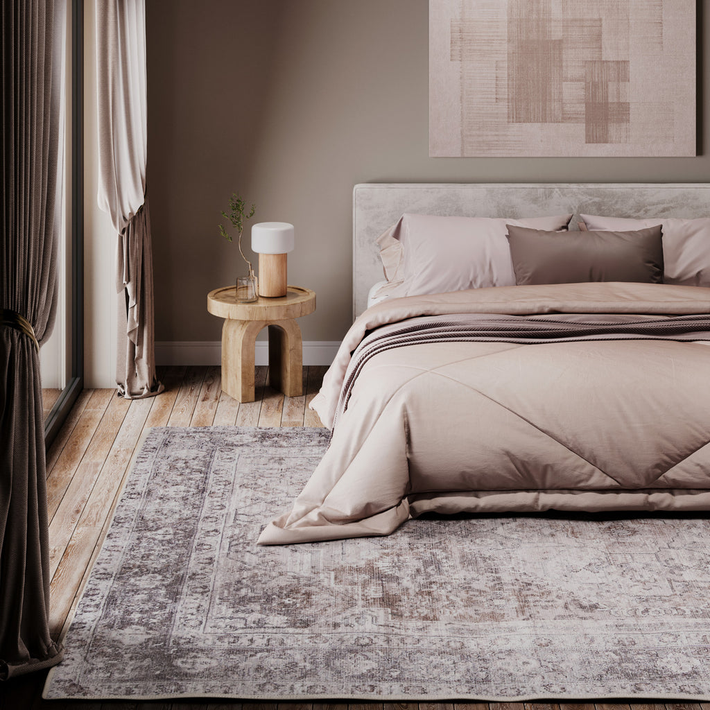 Soft Washable Vintage Greige Rug - Elsie | Living Room Rugs | Kukoon ...