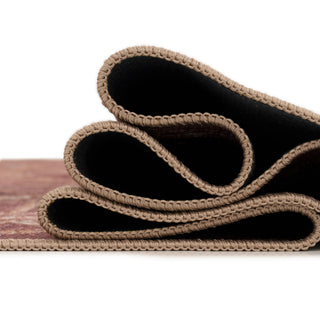 Washable Burgundy Diamond Rug - Avril