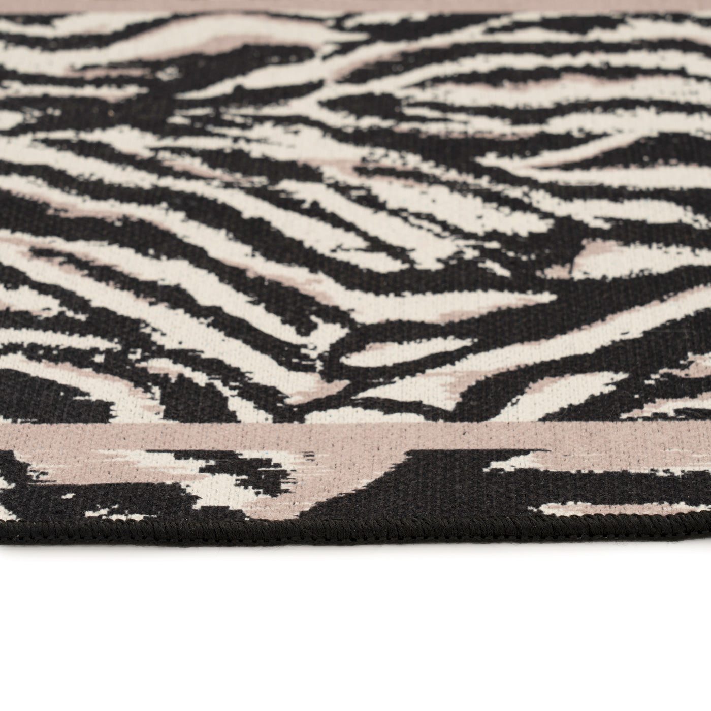 Washable Black Zebra Print Doormat - Zebra