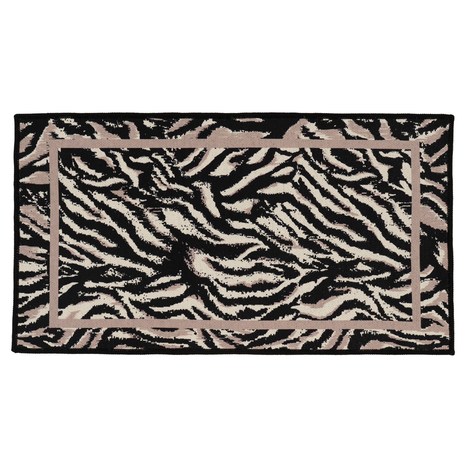 Washable Black Zebra Print Doormat - Zebra