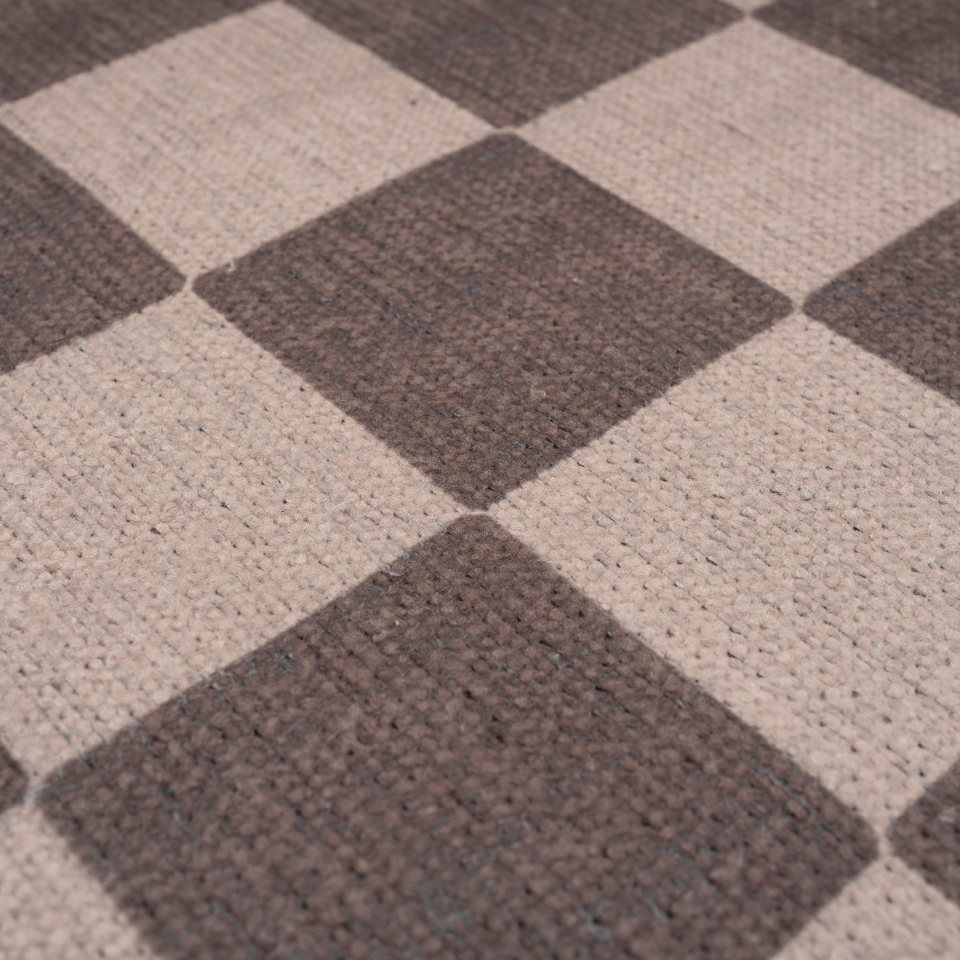 Washable Grey Checkerboard Doormat - Chess