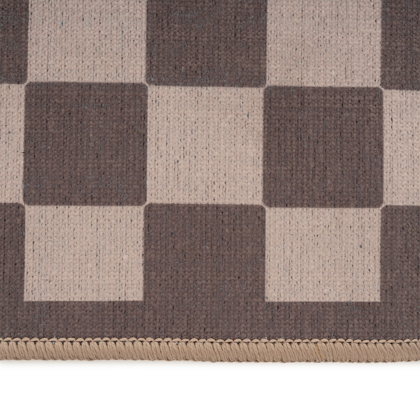 Washable Grey Checkerboard Doormat - Chess