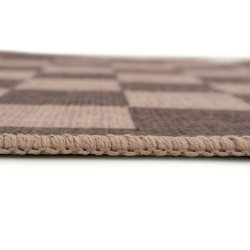 Washable Grey Checkerboard Doormat - Chess