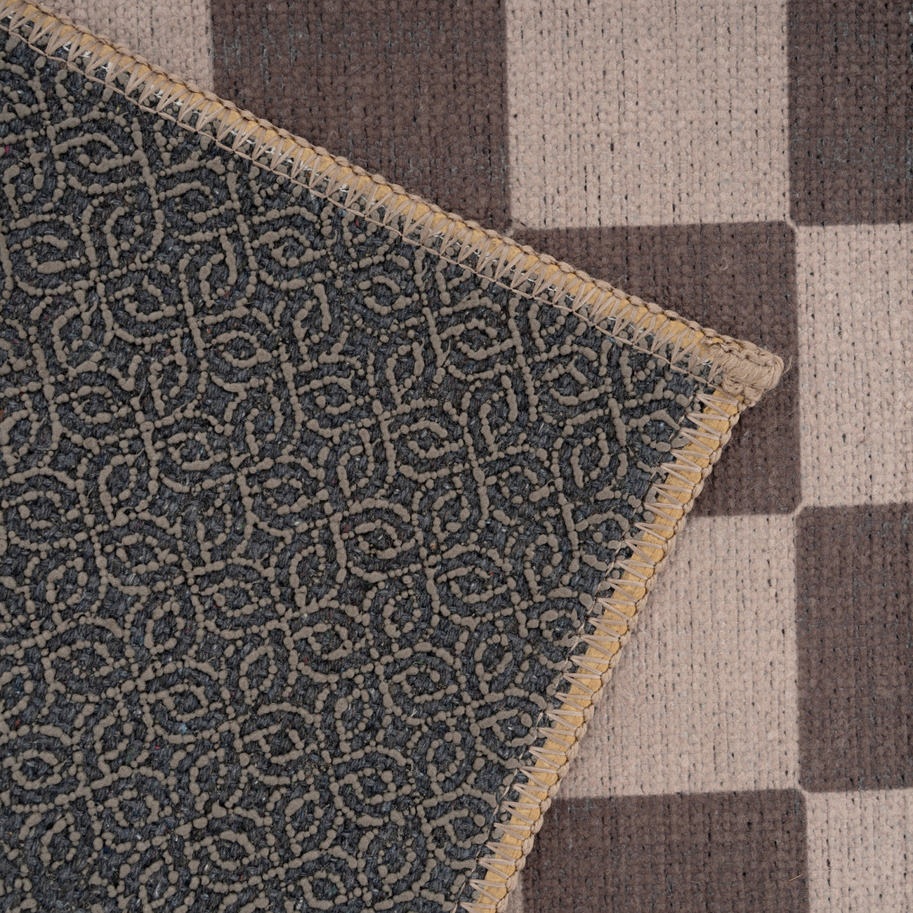 Washable Grey Checkerboard Doormat - Chess