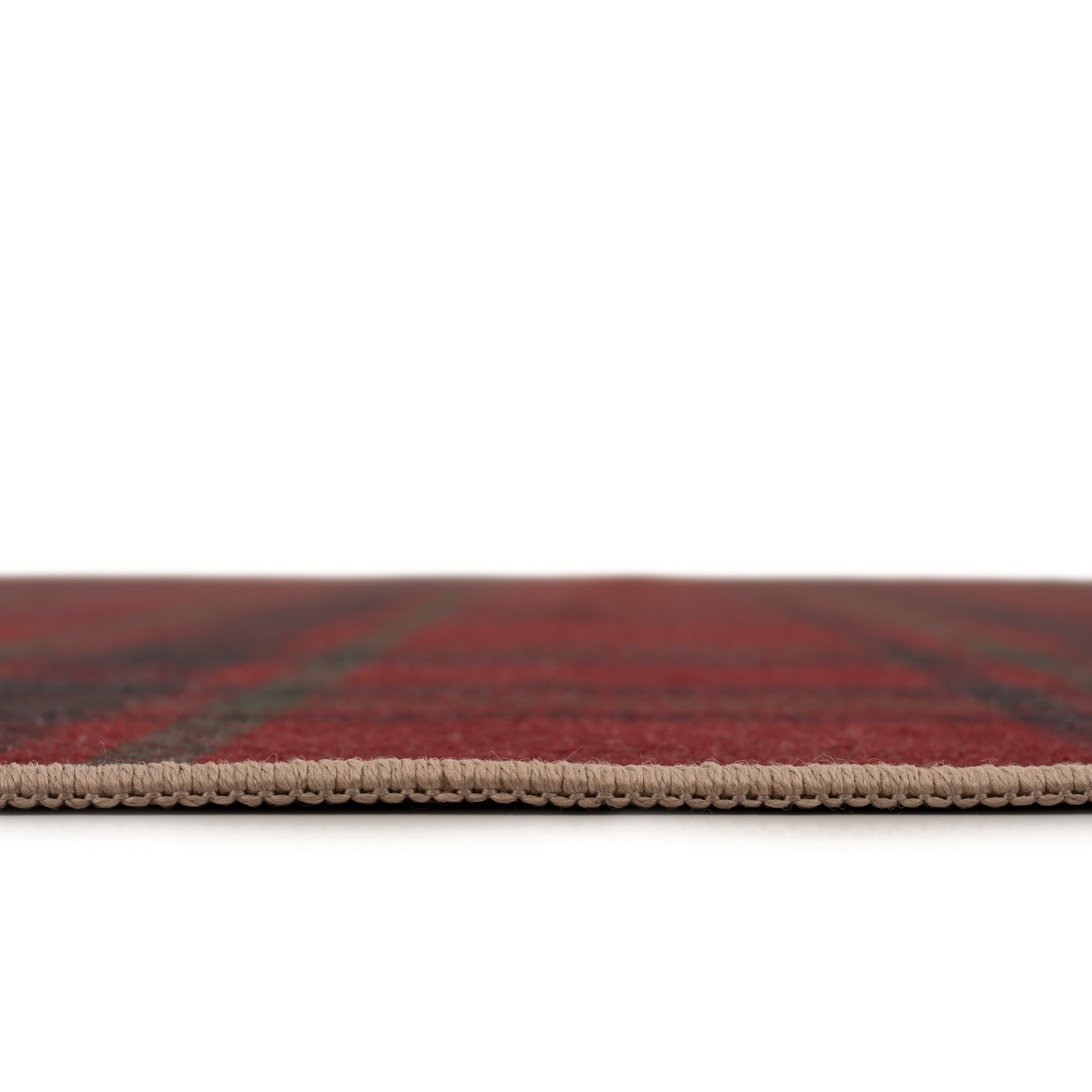 Washable Red Tartan Heritage Rug - Finn