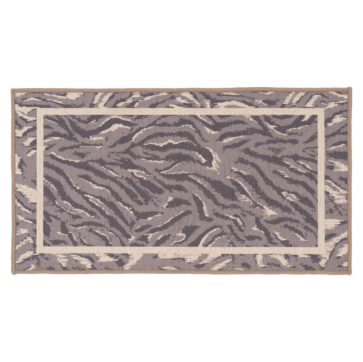 Washable Grey Zebra Print Doormat - Zebra