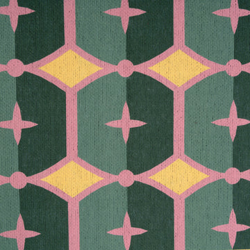 Washable Green Geometric Tile Doormat - Fusion