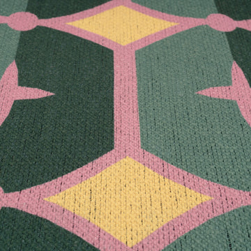 Washable Green Geometric Tile Doormat - Fusion