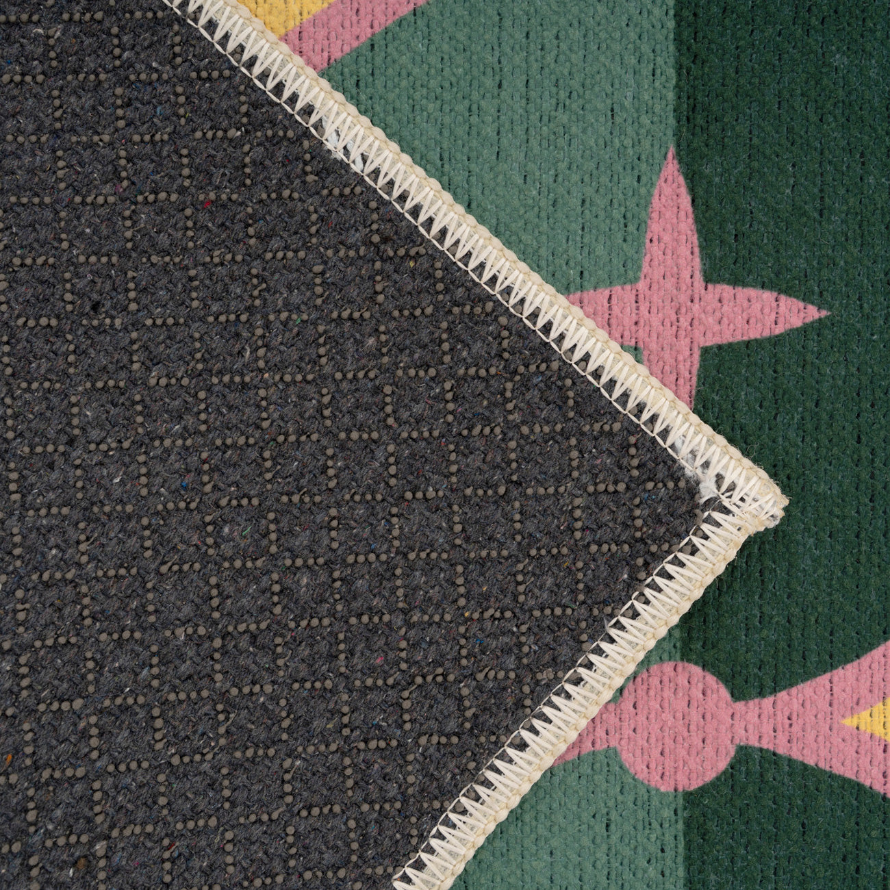 Washable Green Geometric Tile Doormat - Fusion