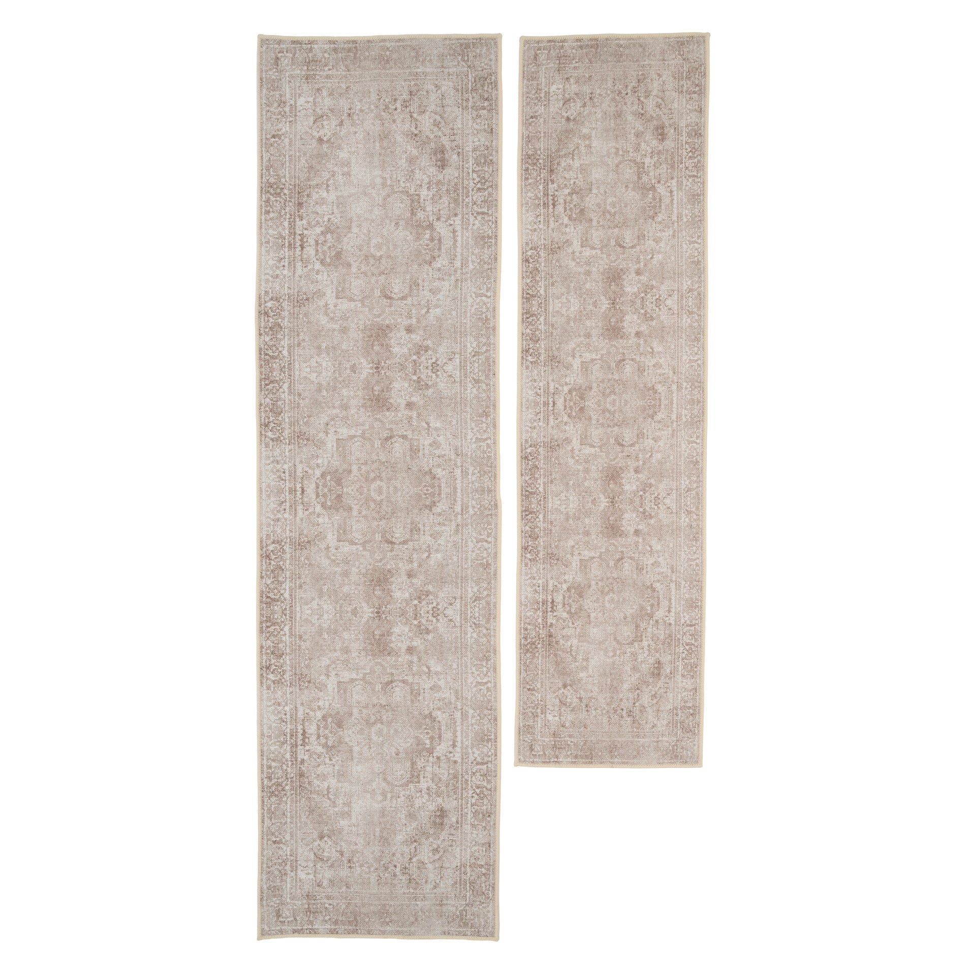 Washable Vintage Beige Runner - Isla