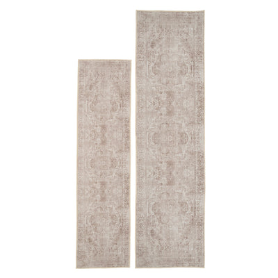 Washable Vintage Beige Runner - Isla