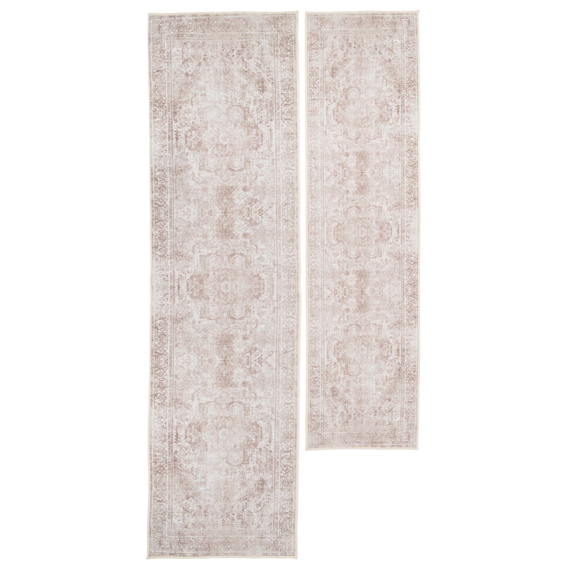 Washable Vintage Beige Runner - Isla